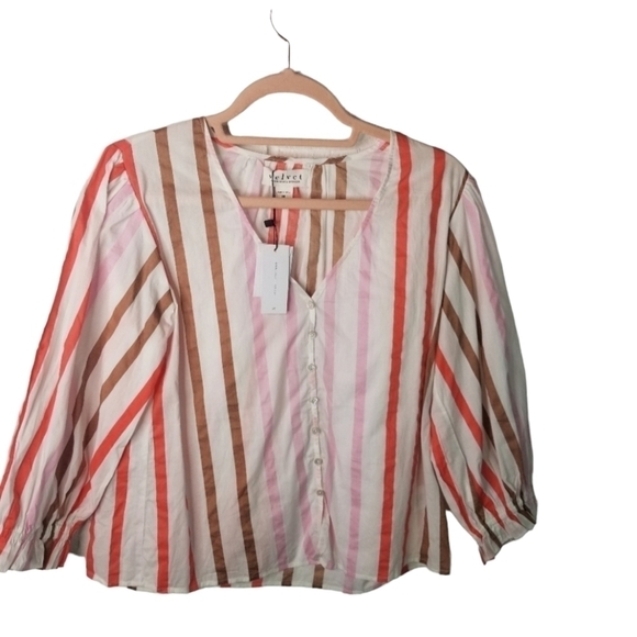 Velvet by Graham & Spencer whitley striped blouse - Picture 2 of 9